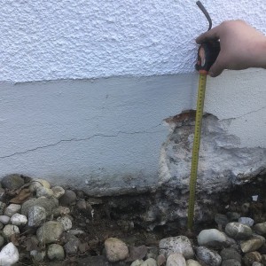 Absackung Fundamente